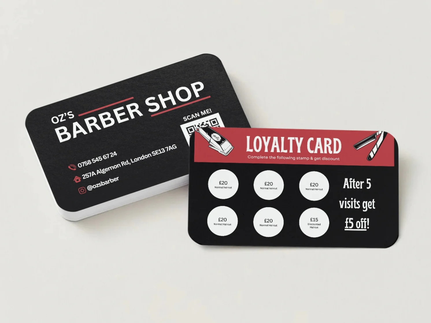 Oz's Barber Business Card — Project visual 1