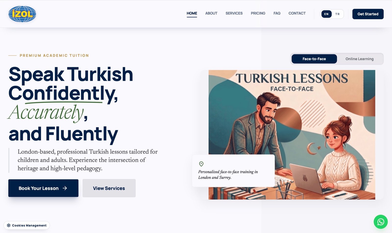 Izol Tutor website project view